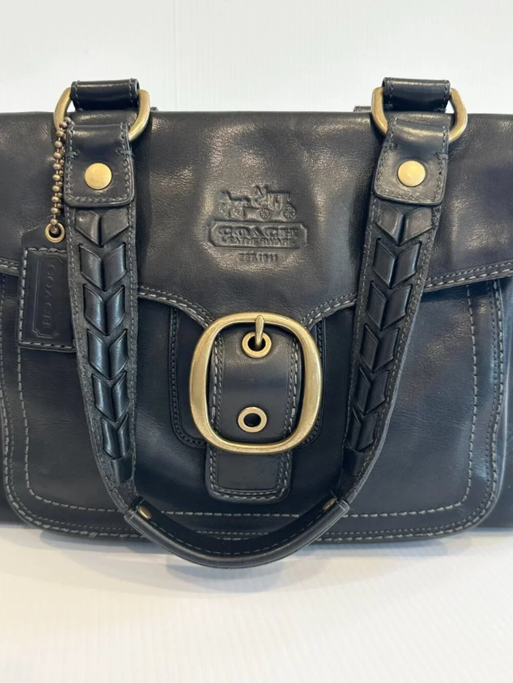 COACH Bleecker Legacy Tattersall Shopper with Matching Mini Pouch - Picture 2 of 16